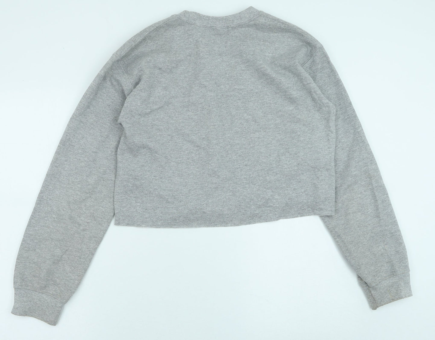 Topshop Womens Grey Cotton Pullover Sweatshirt Size S Pullover - Amour