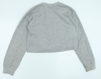 Topshop Womens Grey Cotton Pullover Sweatshirt Size S Pullover - Amour
