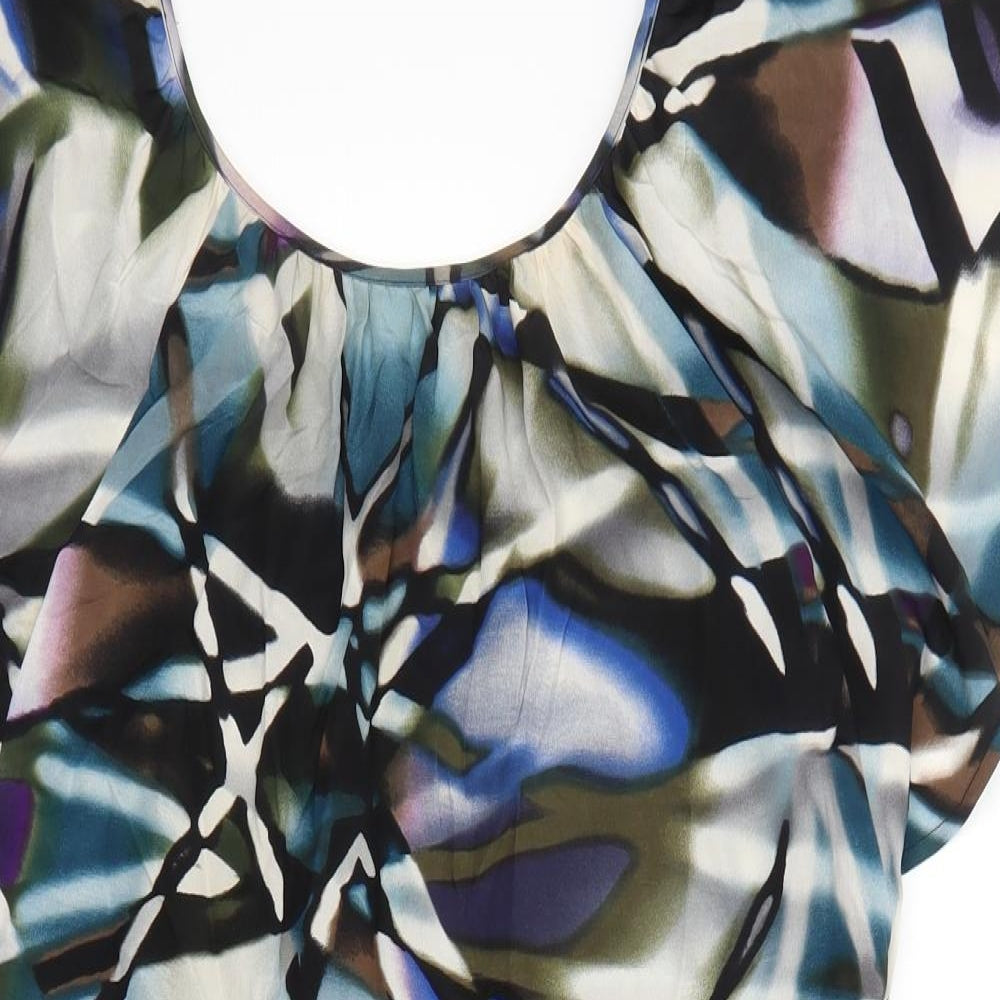 Warehouse Womens Multicoloured Geometric Polyester Shift Size 14 Scoop Neck Pullover