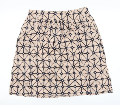 Gap Womens Pink Geometric Cotton A-Line Skirt Size 10 Zip