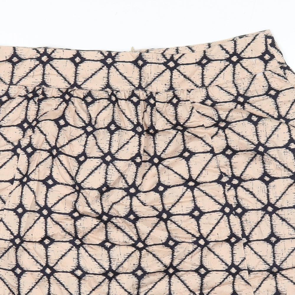 Gap Womens Pink Geometric Cotton A-Line Skirt Size 10 Zip