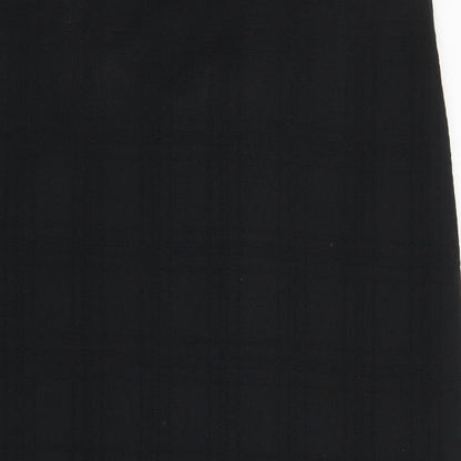 A Norman Martin Model Womens Black Geometric Polyester Flare Skirt Size 36 Zip
