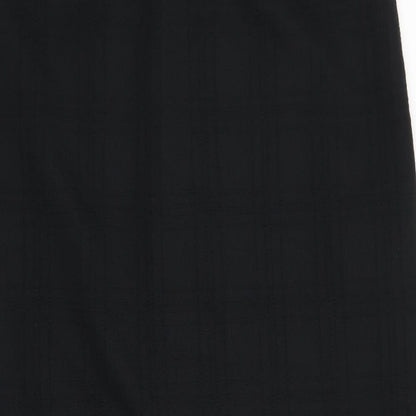 A Norman Martin Model Womens Black Geometric Polyester Flare Skirt Size 36 Zip