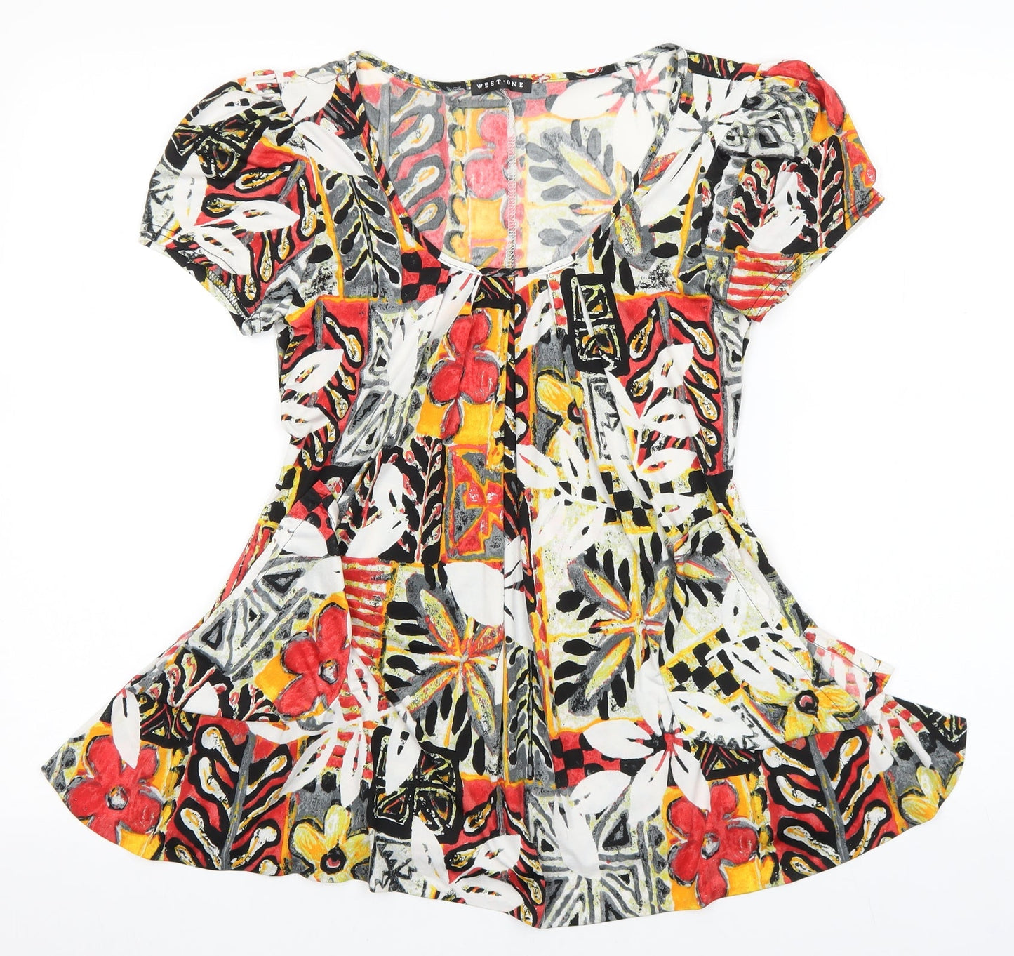 Womens UK Size 10 West One Multicoloured Basic Blouse
