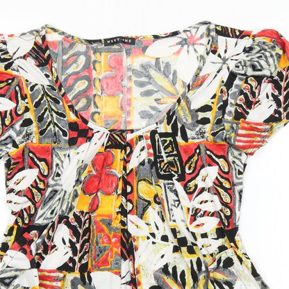 Womens UK Size 10 West One Multicoloured Basic Blouse