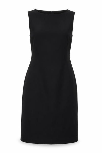 NL Collection Womens Black Polyester Shift Size 10 Boat Neck Zip