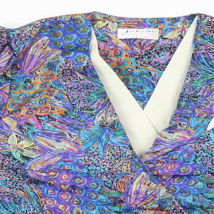 Berkertex Womens Multicoloured Geometric Polyester Basic Blouse Size 16 V-Neck