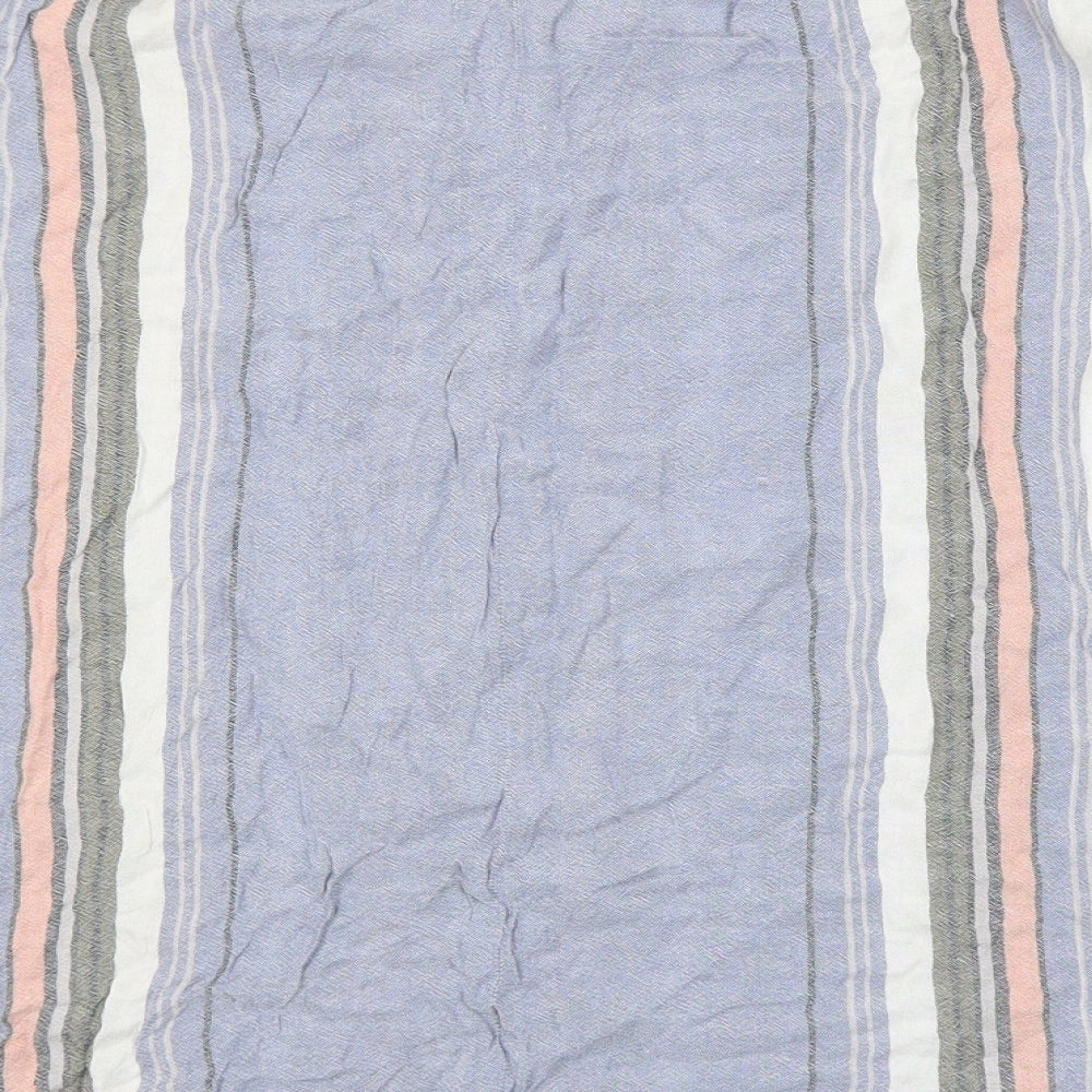 Papaya Womens Blue Striped Viscose Basic Blouse Size 12 Off the Shoulder