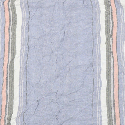 Papaya Womens Blue Striped Viscose Basic Blouse Size 12 Off the Shoulder