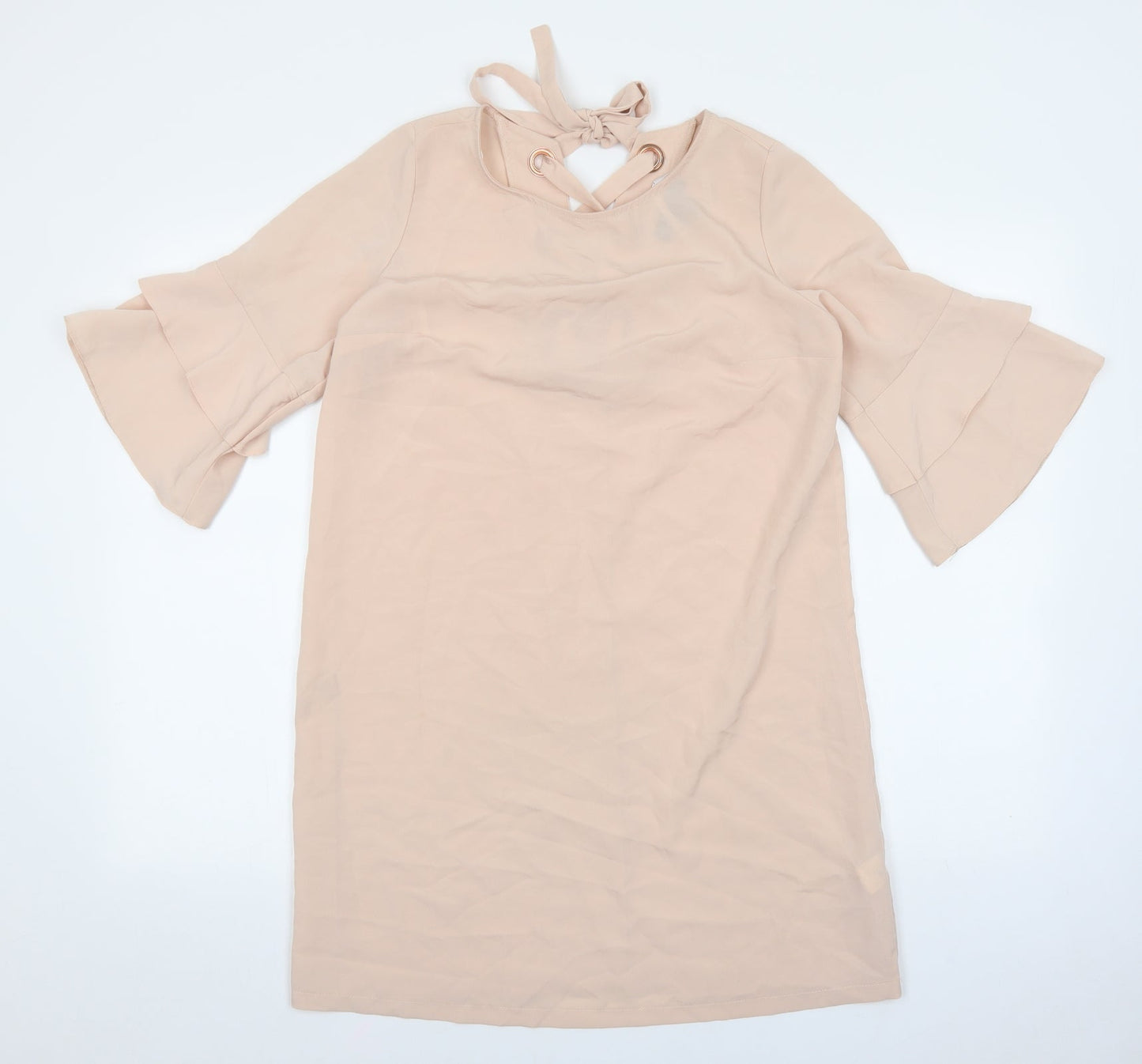 Primark Womens Pink Polyester A-Line Size 10 Round Neck Tie