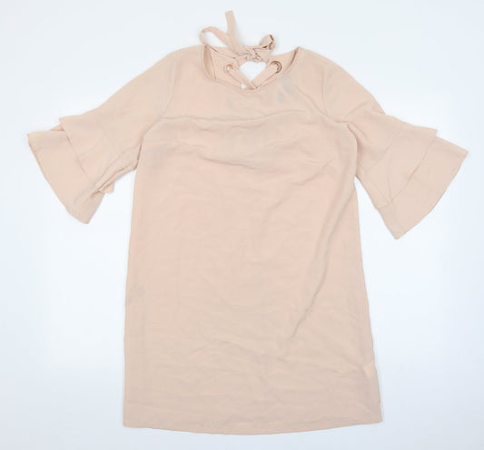 Primark Womens Pink Polyester A-Line Size 10 Round Neck Tie