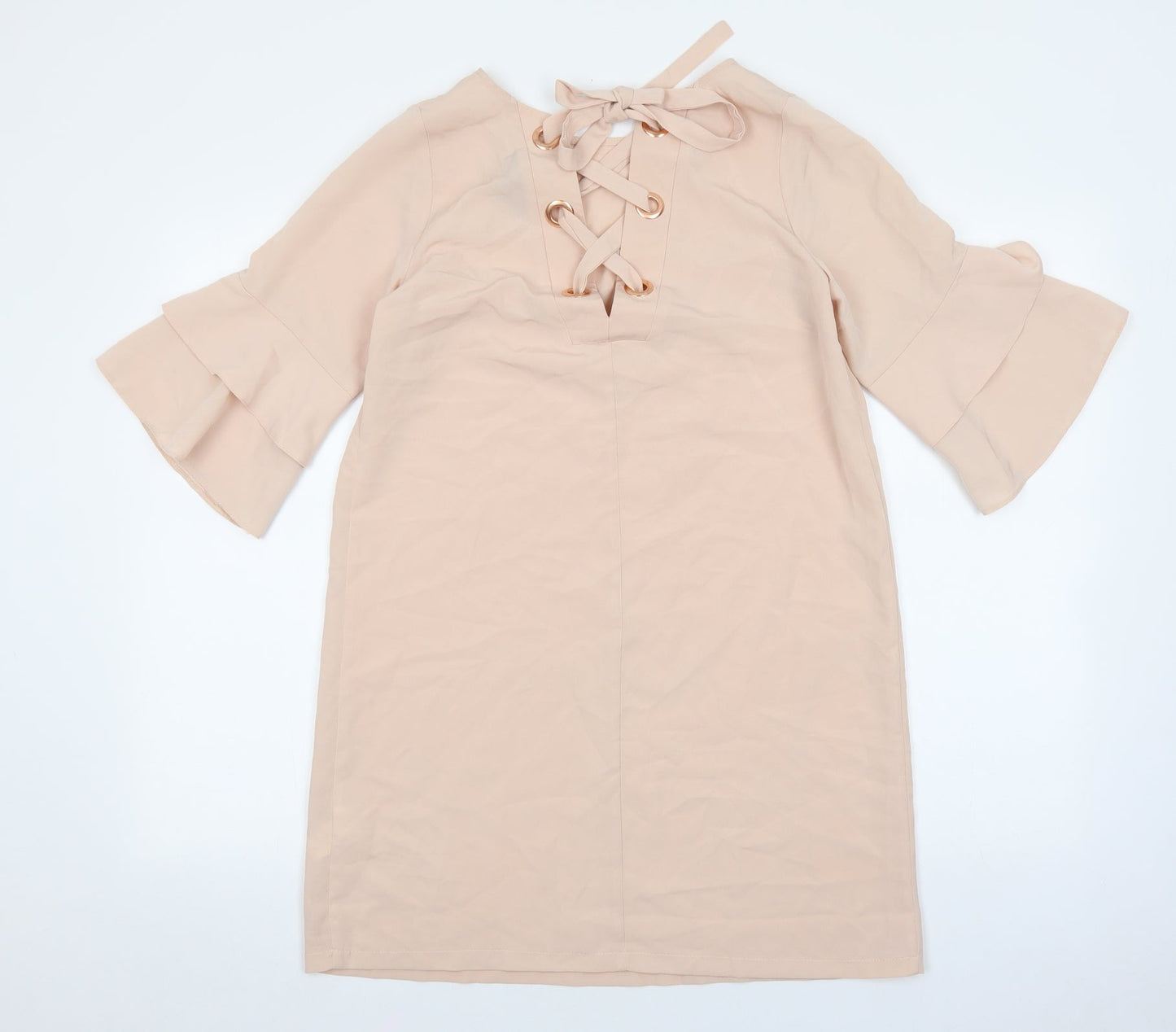 Primark Womens Pink Polyester A-Line Size 10 Round Neck Tie