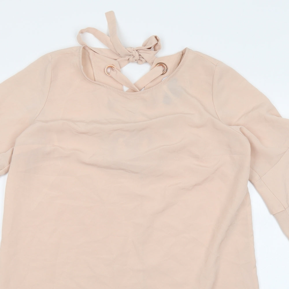 Primark Womens Pink Polyester A-Line Size 10 Round Neck Tie