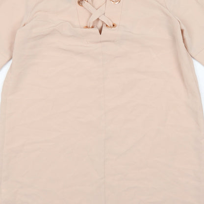 Primark Womens Pink Polyester A-Line Size 10 Round Neck Tie