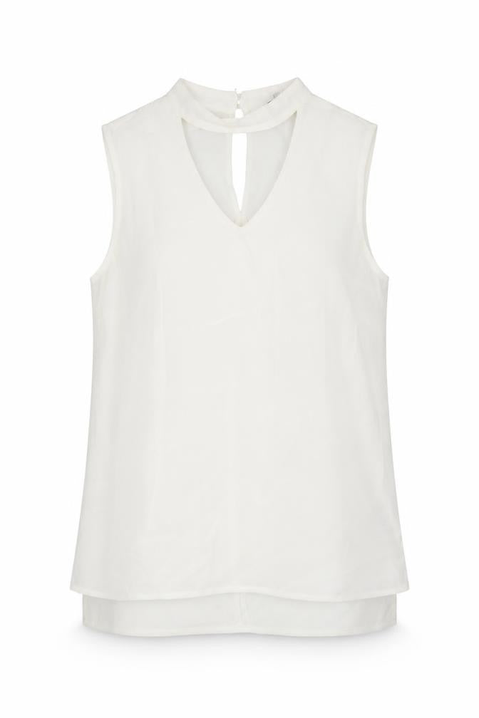 Womens UK Size 8 Nutmeg White Basic Blouse