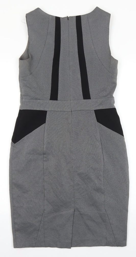 Atmosphere Womens Grey Polyester A-Line Size 10 Round Neck Zip
