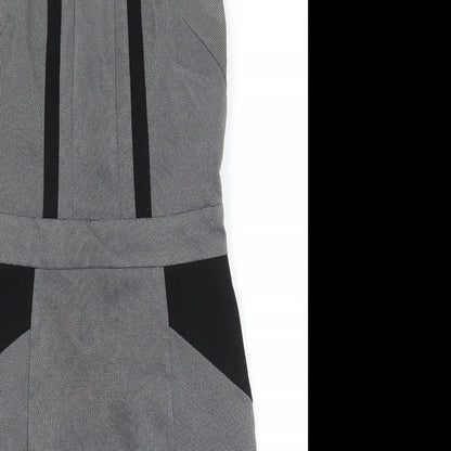 Atmosphere Womens Grey Polyester A-Line Size 10 Round Neck Zip