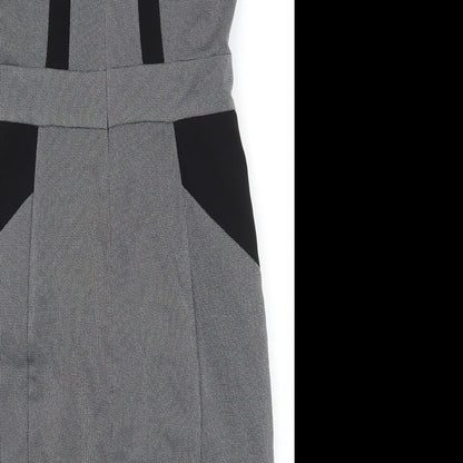 Atmosphere Womens Grey Polyester A-Line Size 10 Round Neck Zip
