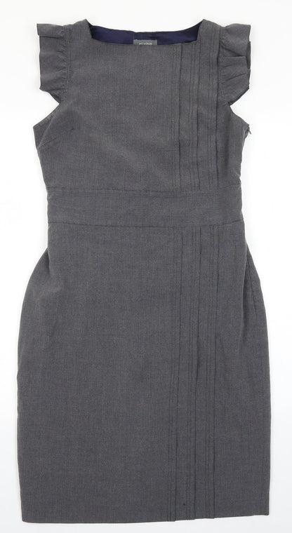 Et vous Womens Grey Viscose A-Line Size 10 Sweetheart Zip