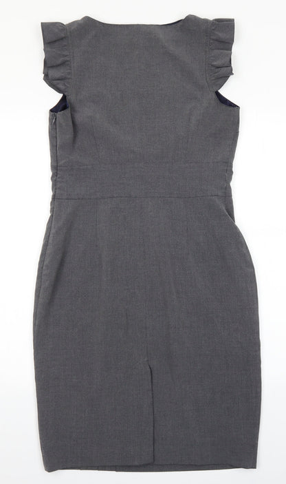 Et vous Womens Grey Viscose A-Line Size 10 Sweetheart Zip
