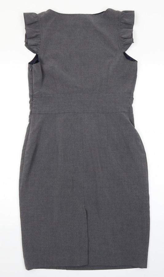 Et vous Womens Grey Viscose A-Line Size 10 Sweetheart Zip