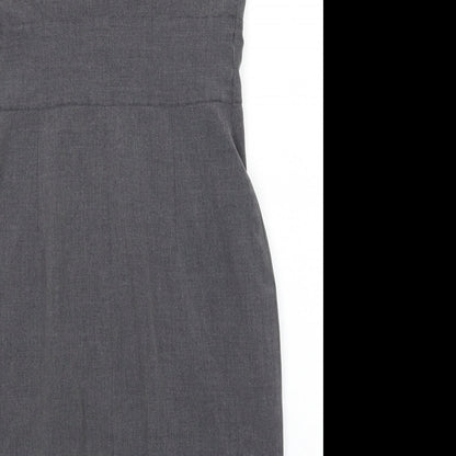 Et vous Womens Grey Viscose A-Line Size 10 Sweetheart Zip