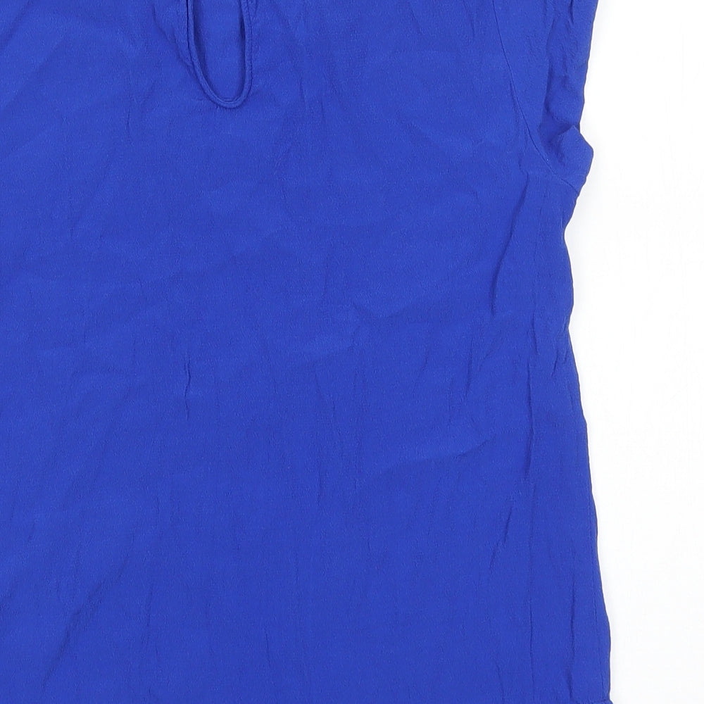 Womens UK Size 4 H&M Blue Basic T-Shirt
