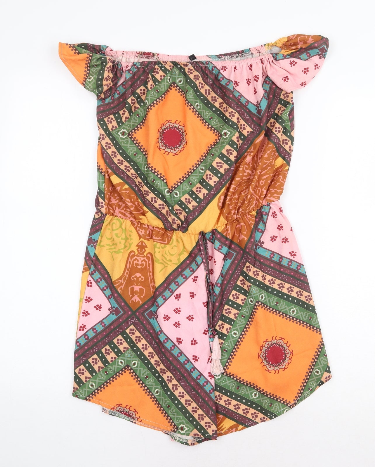 Womens UK Size S Preworn One-Piece Multicoloured Playsuit