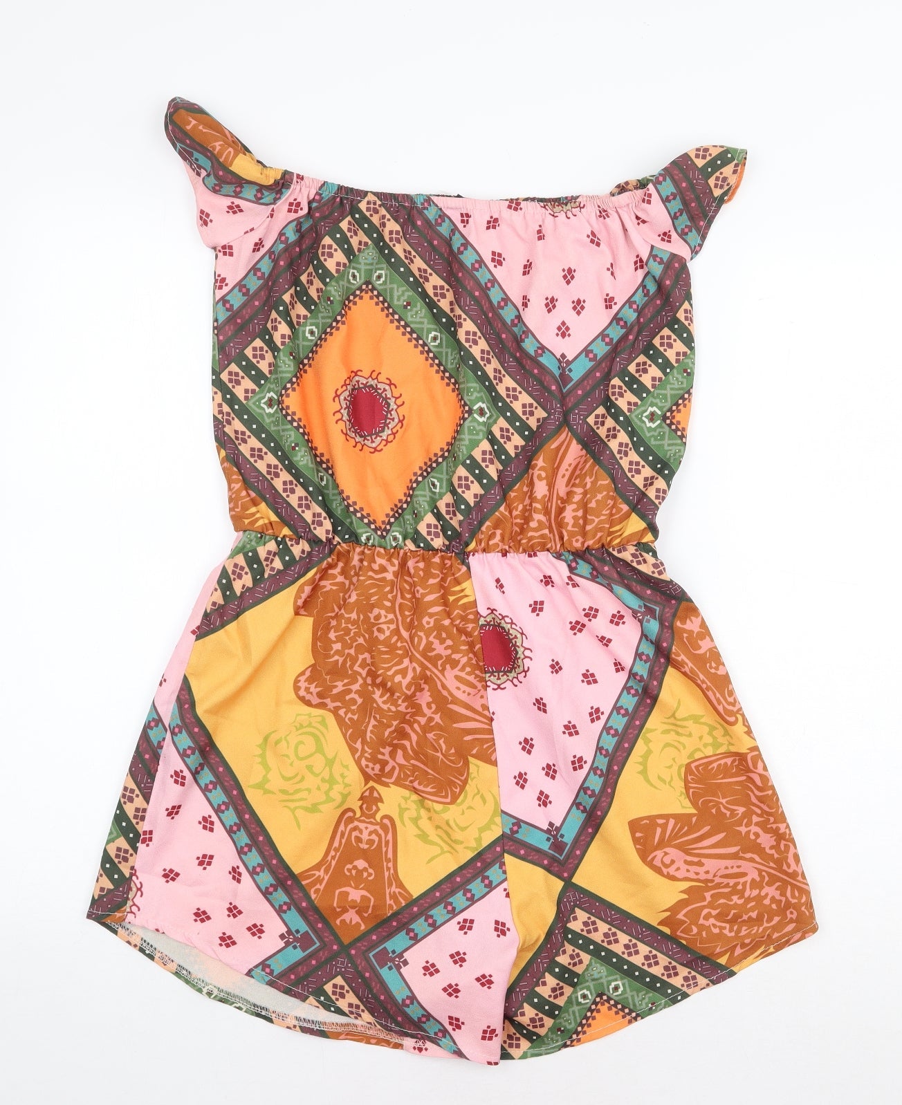 Womens UK Size S Preworn One-Piece Multicoloured Playsuit