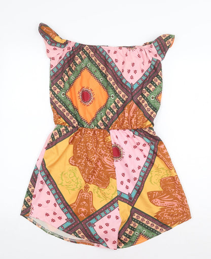 Womens UK Size S Preworn One-Piece Multicoloured Playsuit