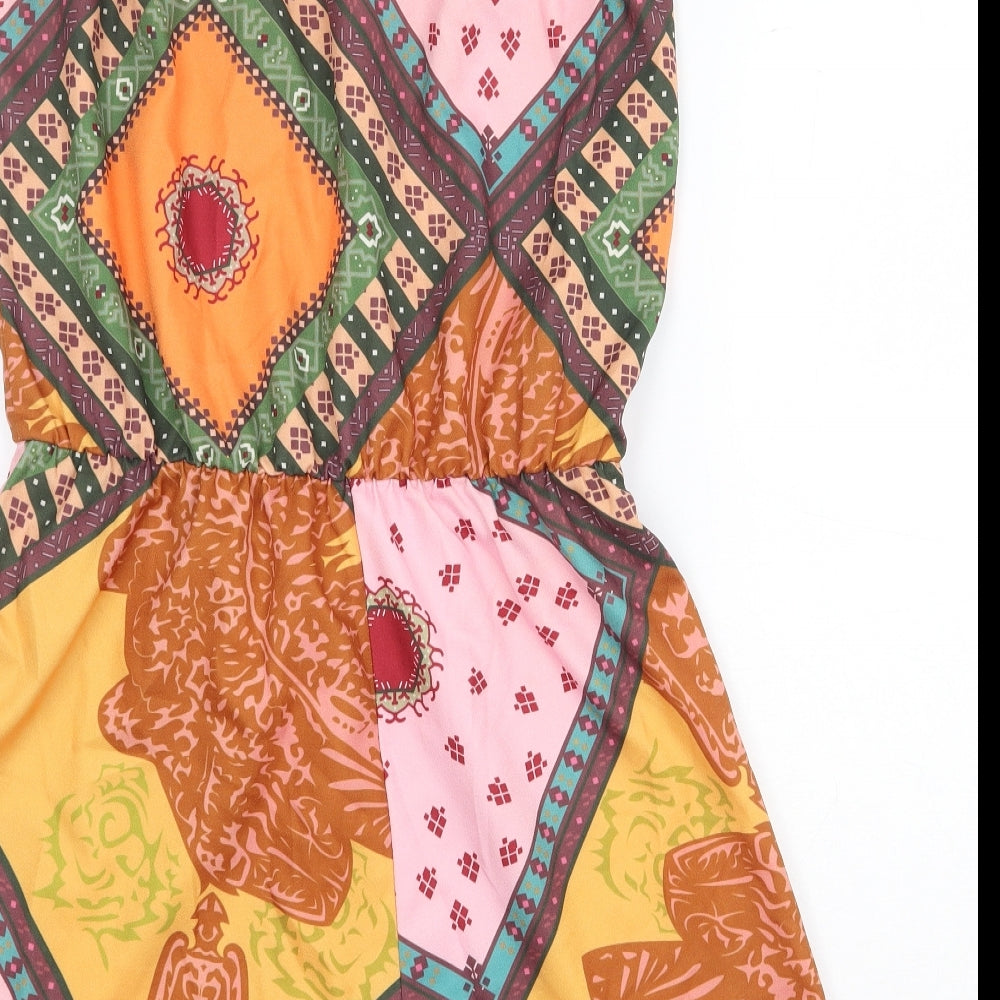 Womens UK Size S Preworn One-Piece Multicoloured Playsuit