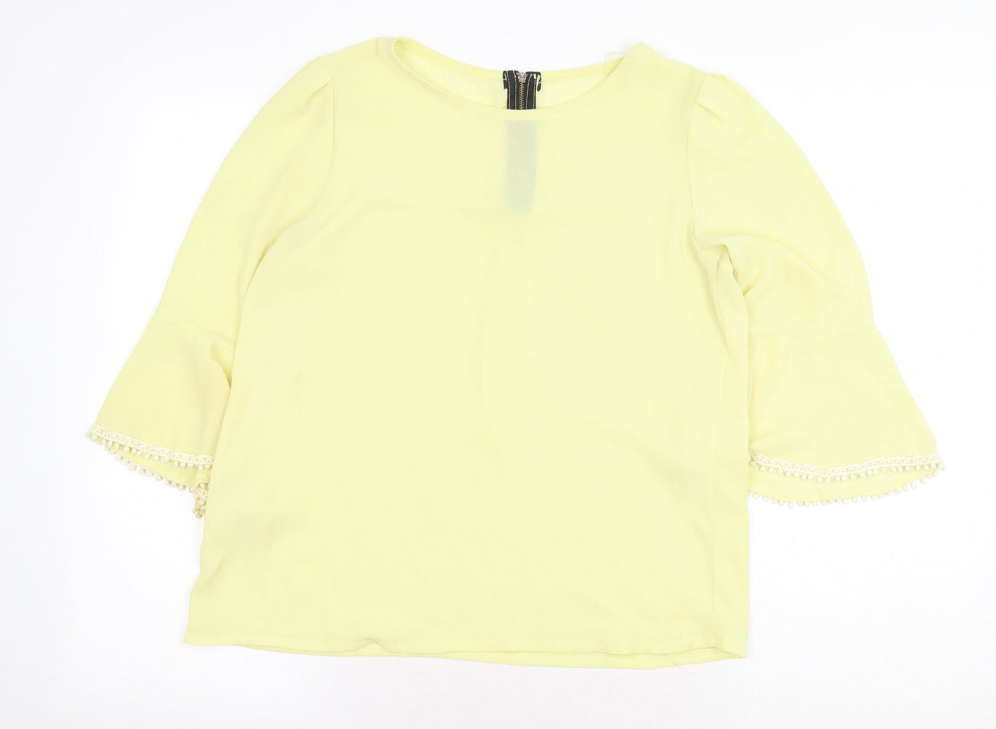 Womens UK Size M Preworn Yellow Basic Blouse