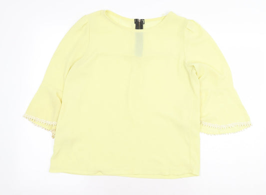 Womens UK Size M Preworn Yellow Basic Blouse