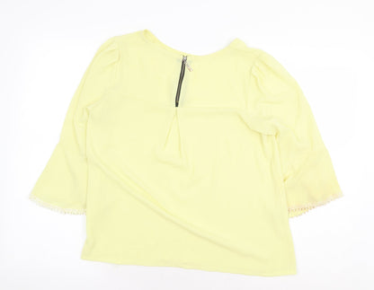 Womens UK Size M Preworn Yellow Basic Blouse