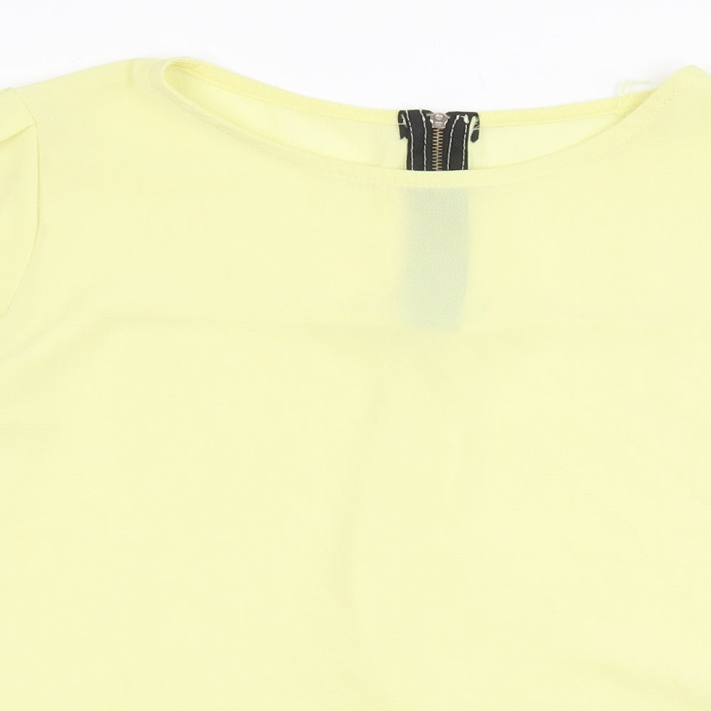 Womens UK Size M Preworn Yellow Basic Blouse