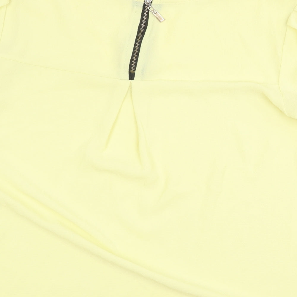 Womens UK Size M Preworn Yellow Basic Blouse