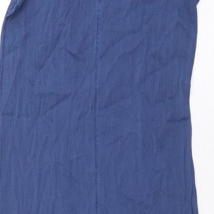 Preworn Womens Blue Polyester A-Line Size 12 V-Neck Pullover