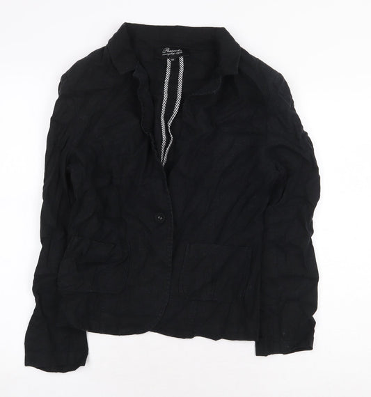 Peacocks Womens Black Jacket Size 14 Button