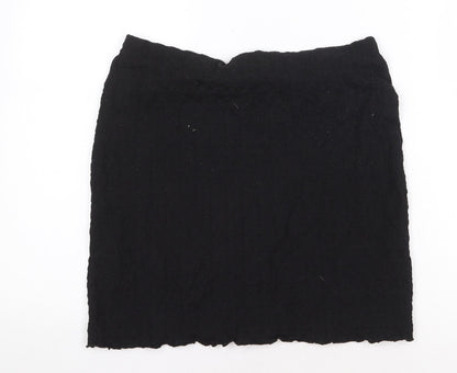 Monki Womens Black Polyester A-Line Skirt Size M
