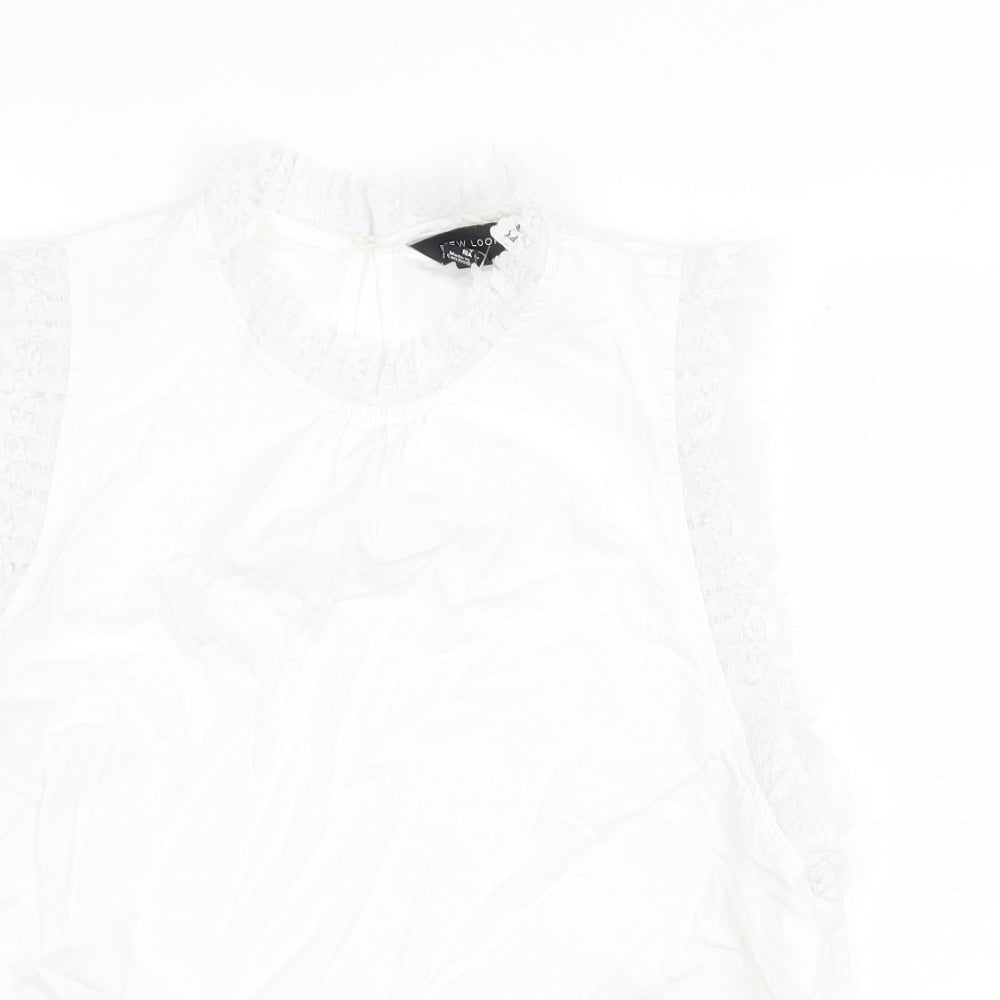 Womens UK Size 14 New Look White Basic Blouse