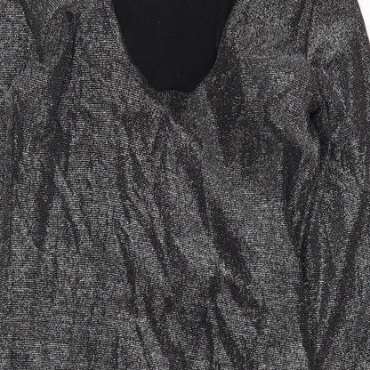 Preworn Womens Silver Nylon Shift Size 16 Scoop Neck Pullover