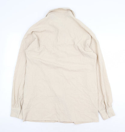 Womens UK Size 8 PRETTYLITTLETHING Beige Basic Button-Up