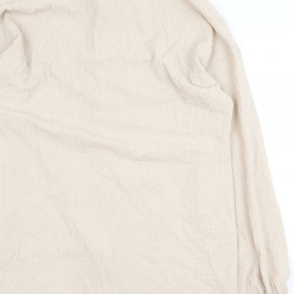 Womens UK Size 8 PRETTYLITTLETHING Beige Basic Button-Up
