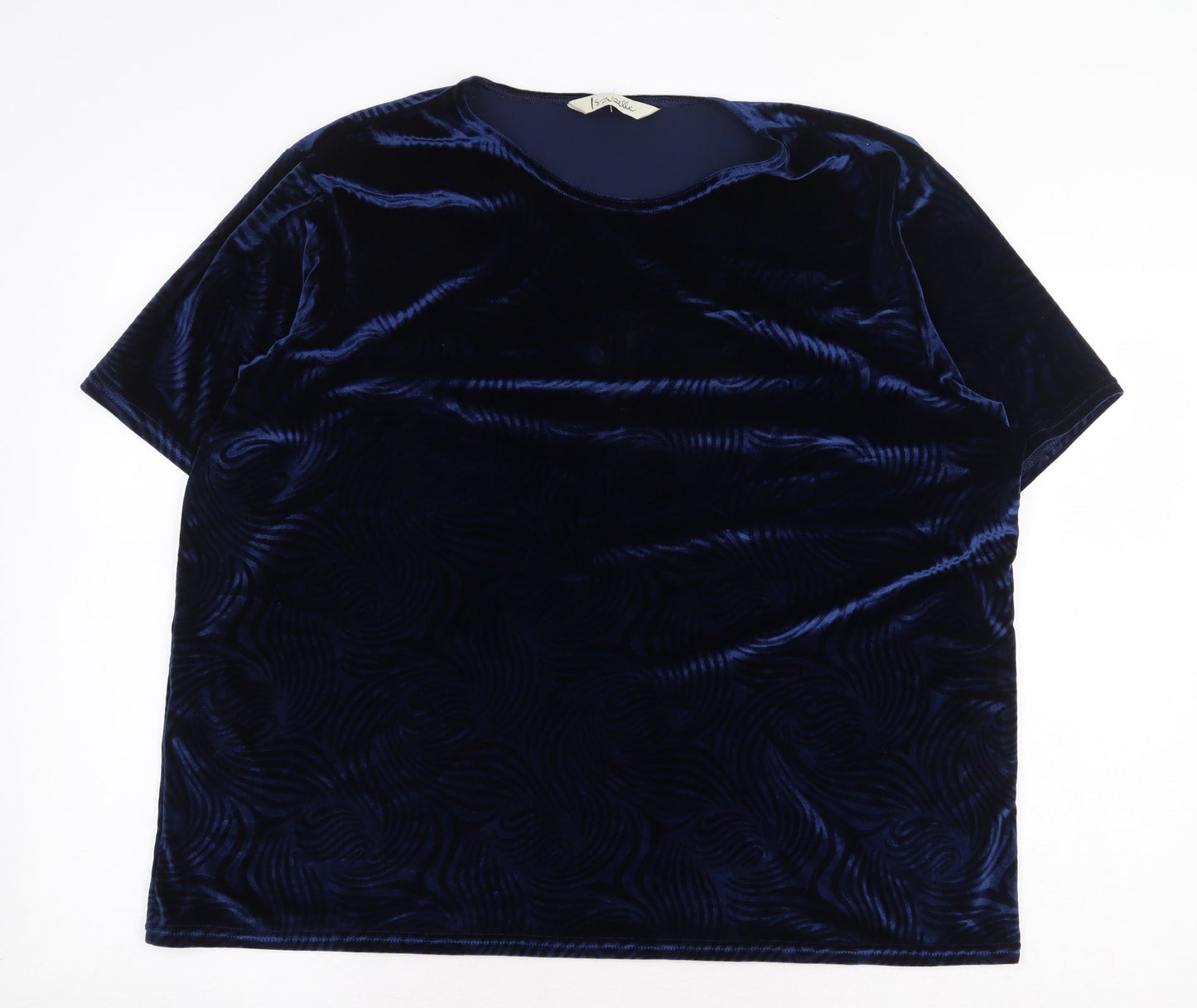 Womens UK Size 20 Isabelle Blue Basic T-Shirt