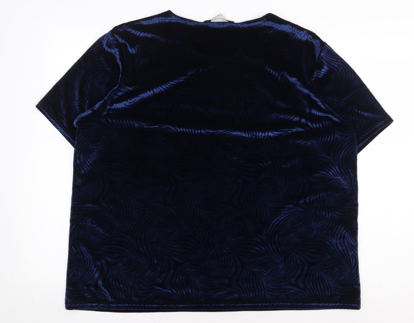 Womens UK Size 20 Isabelle Blue Basic T-Shirt