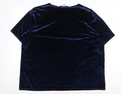 Womens UK Size 20 Isabelle Blue Basic T-Shirt