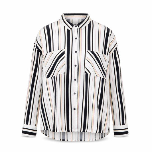 Medicine Womens White Striped Viscose Basic Button-Up Size S V-Neck