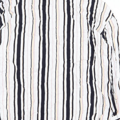 Medicine Womens White Striped Viscose Basic Button-Up Size S V-Neck