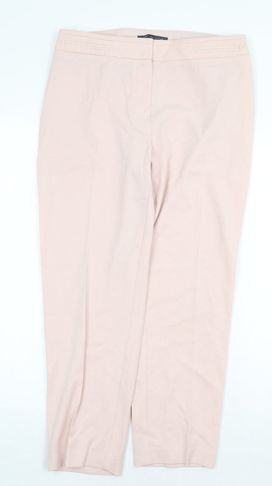 Womens UK Size 10 Marks and Spencer Regular Fit Dress Pants Pink Trousers