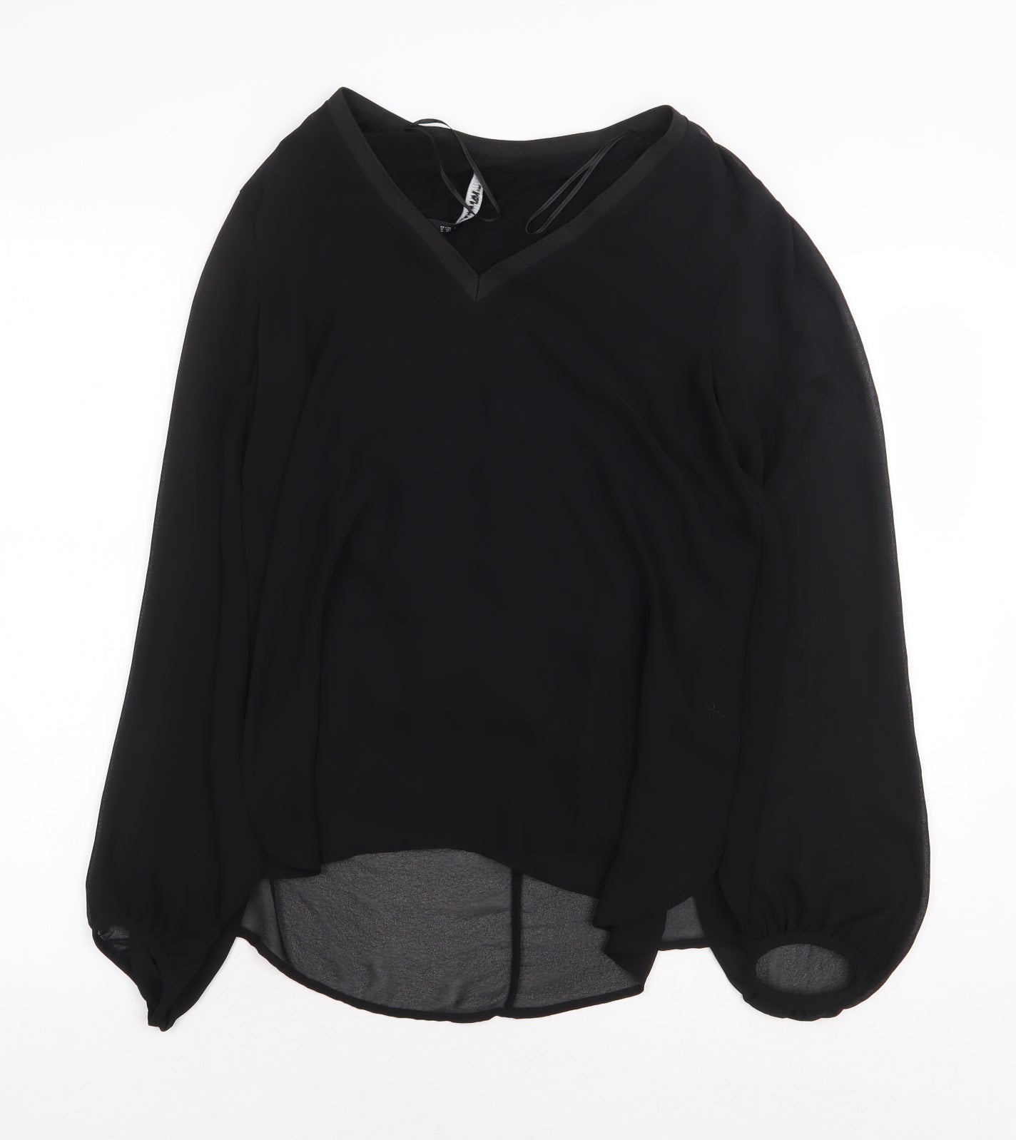Womens UK Size M Zara Black Basic Blouse